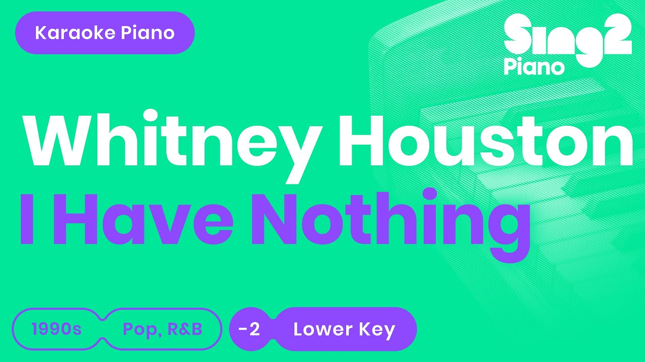 Whitney Houston - I Have Nothing (Lower Key) Piano Karaoke