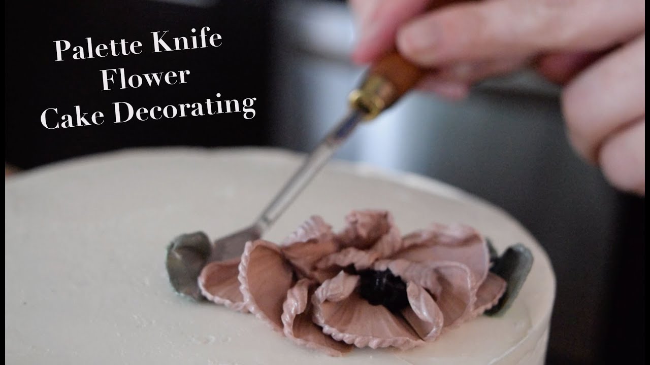 Palette Knife Flower Cake Decorating | Mauve Buttercream Flowers