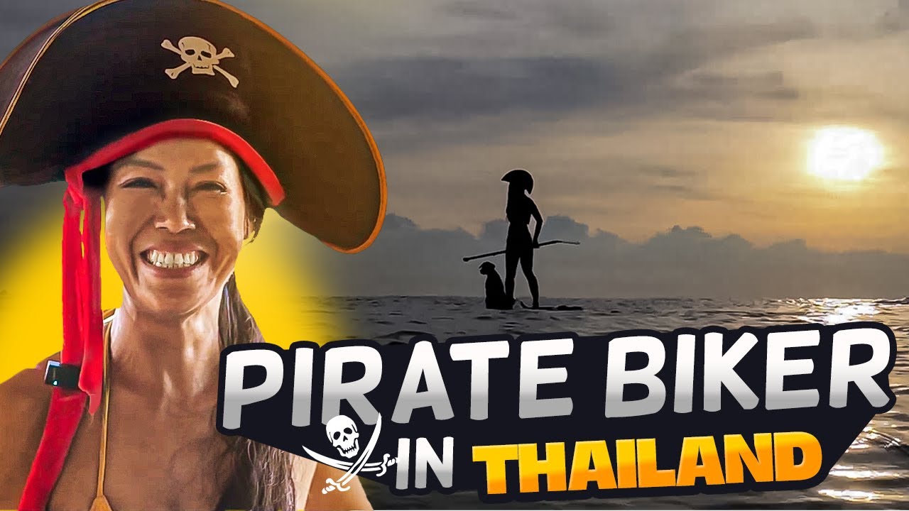 Pirate Biker Fon paddle-boarding + dog & in Conversation, Pirates Terrace, Thung Wua Laen, Thailand