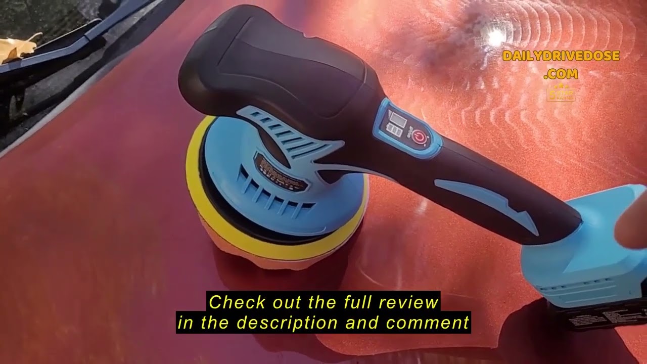 Review GEARLASSO Car Buffer Polisher, 8 Variable Speed Car Polisher 2800-6000RPM Cordless Car Polish