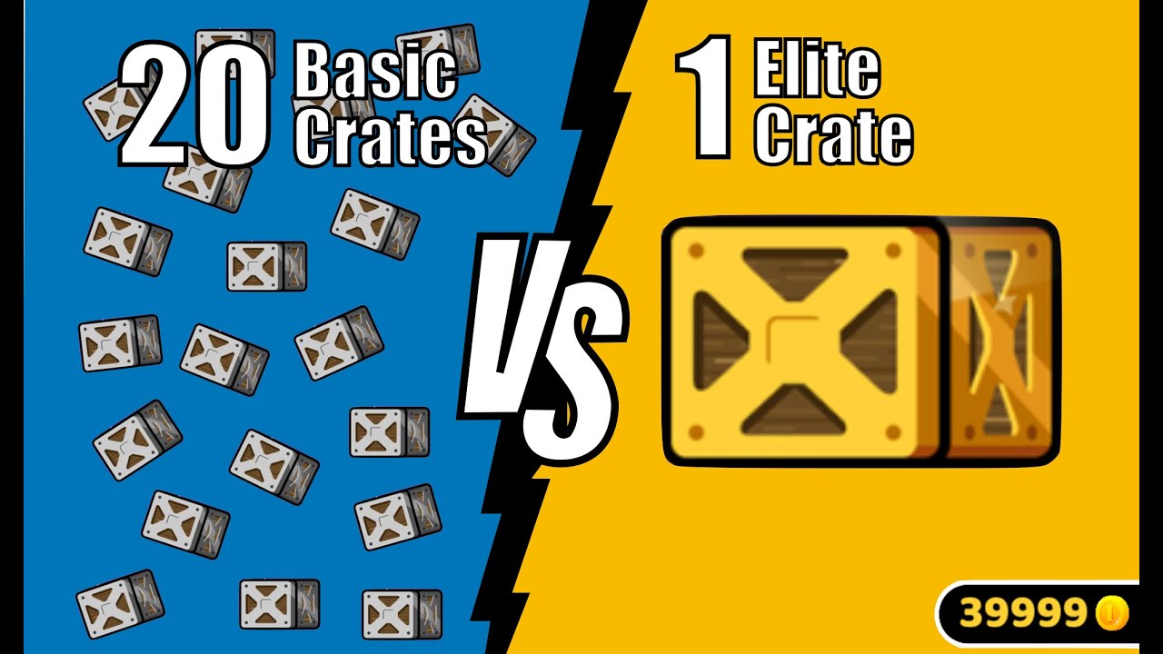 20 Basic Crates vs. 1 Elite Crate in Rbr (Rocket Bot Royale)