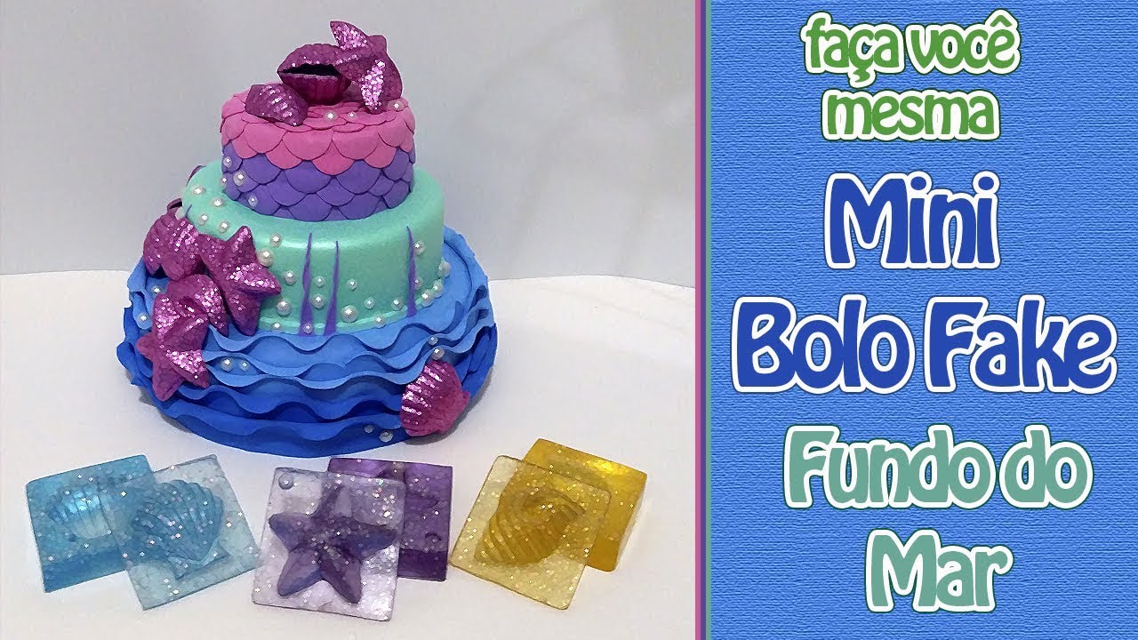 Como Fazer Mini Bolo Fake Fundo do Mar | Criatividades da Dê