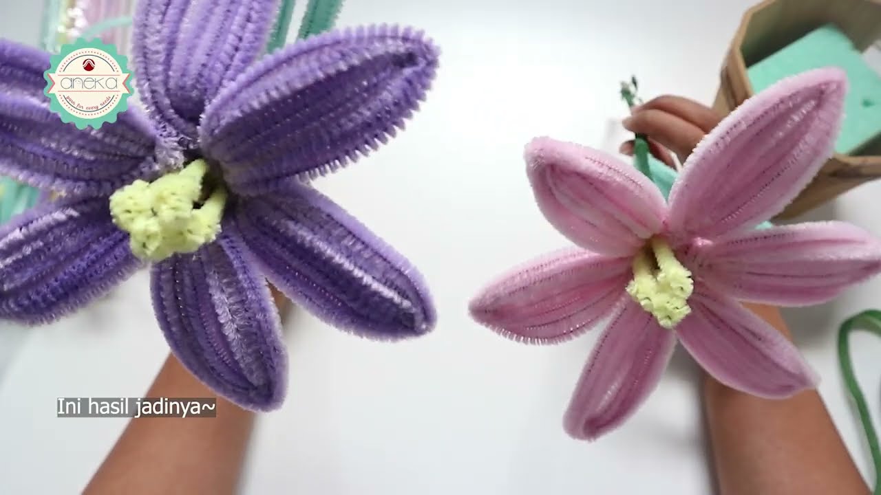 Tutorial Bunga Lily dari Kawat Bulu / Pipe Cleaner Flower