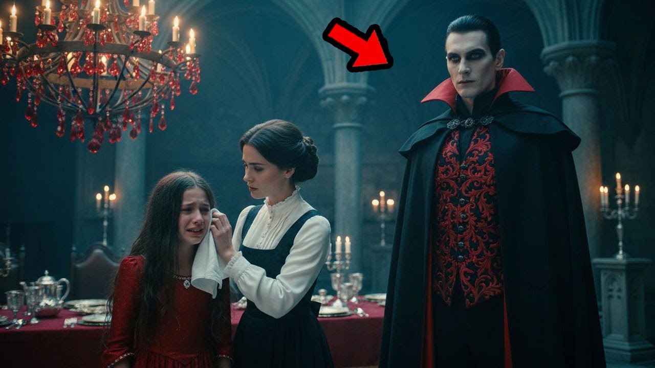Kellnerin sah, wie alle die weinende Vampirtochter ignorierten, bis sie ihre Tränen sanft abwischte.