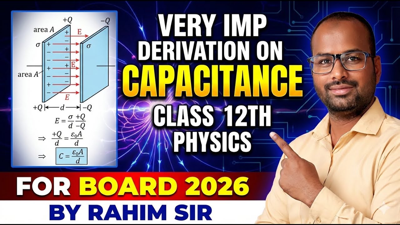 Class 12 Physics: Important Capacitance Derivations | Board 2026 | Rahim Sir