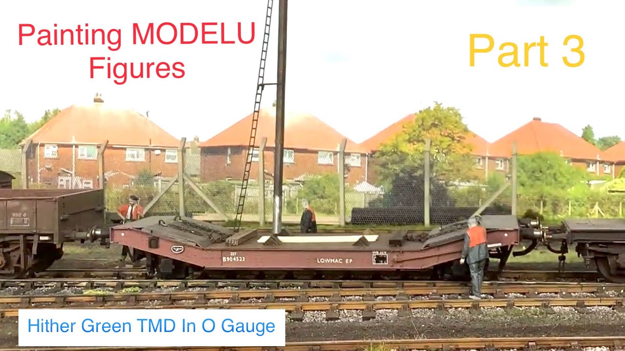 Model Trains 124 - Painting MODELU Figures, Applying The Base Colours. Hither Green TMD in O Gauge