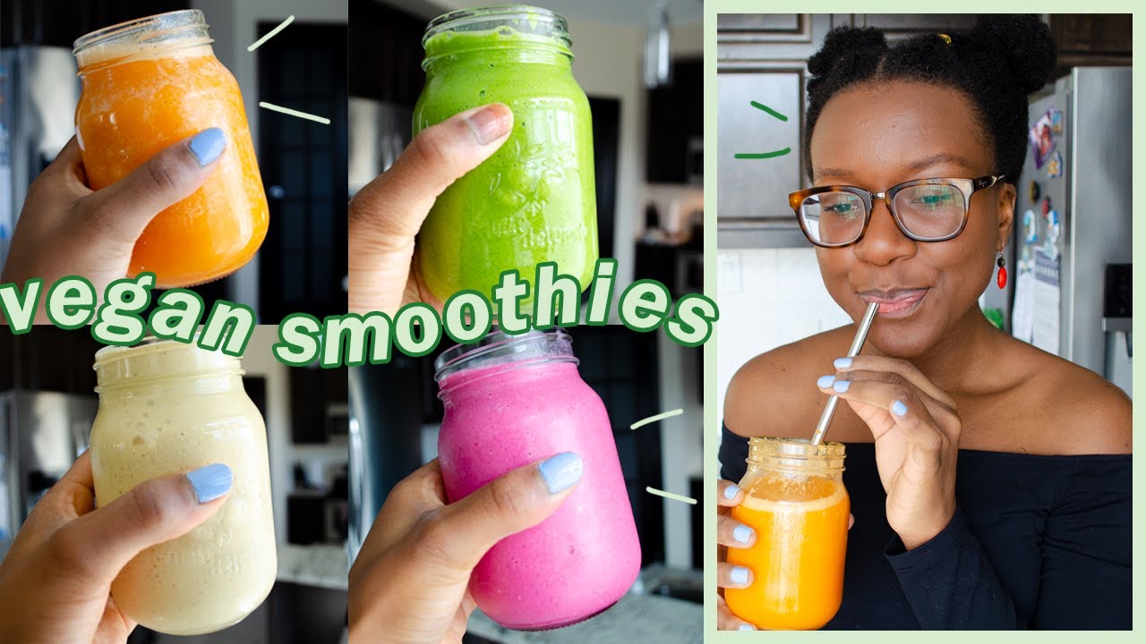 5 Easy Vegan Smoothie Recipes! (healthy quarantine smoothies) | veggieonpennies