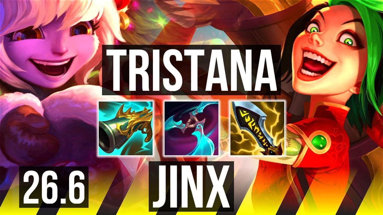 TRISTANA & Lulu vs JINX & Thresh (ADC) | Good KDA: 15/1/3 | KR Master | 26.6