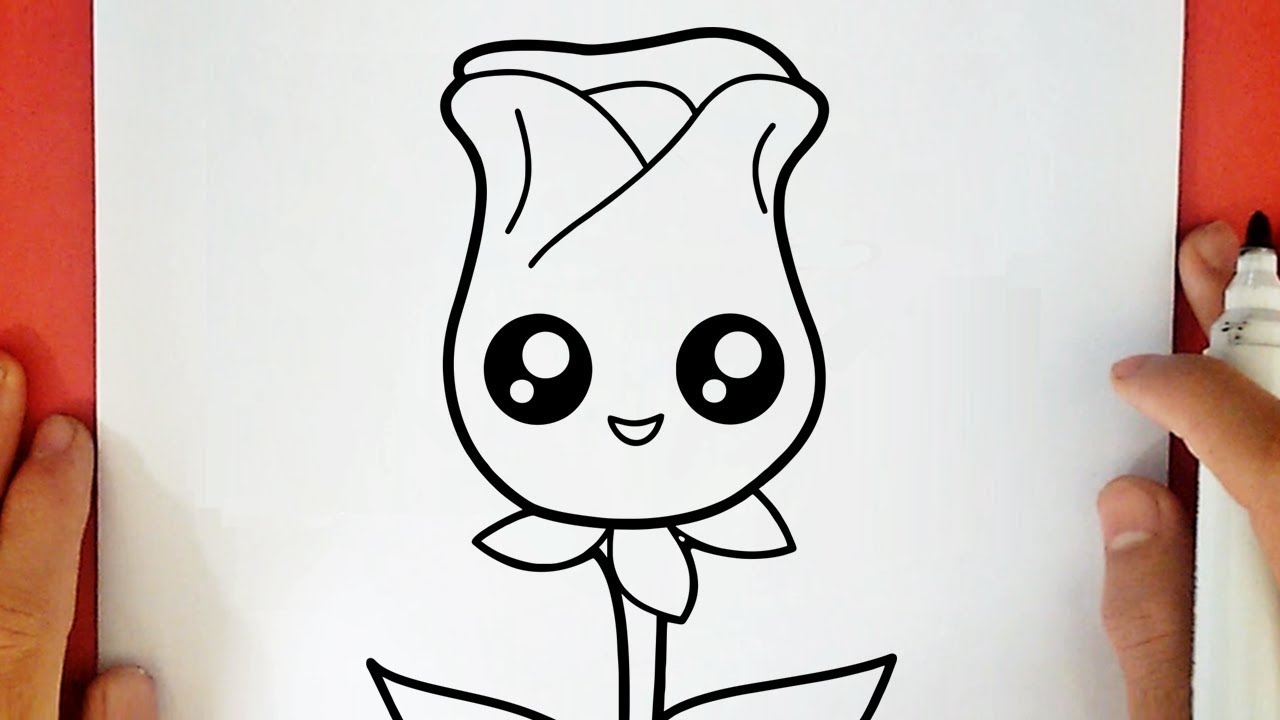 COMMENT DESSINER UNE ROSE KAWAII
