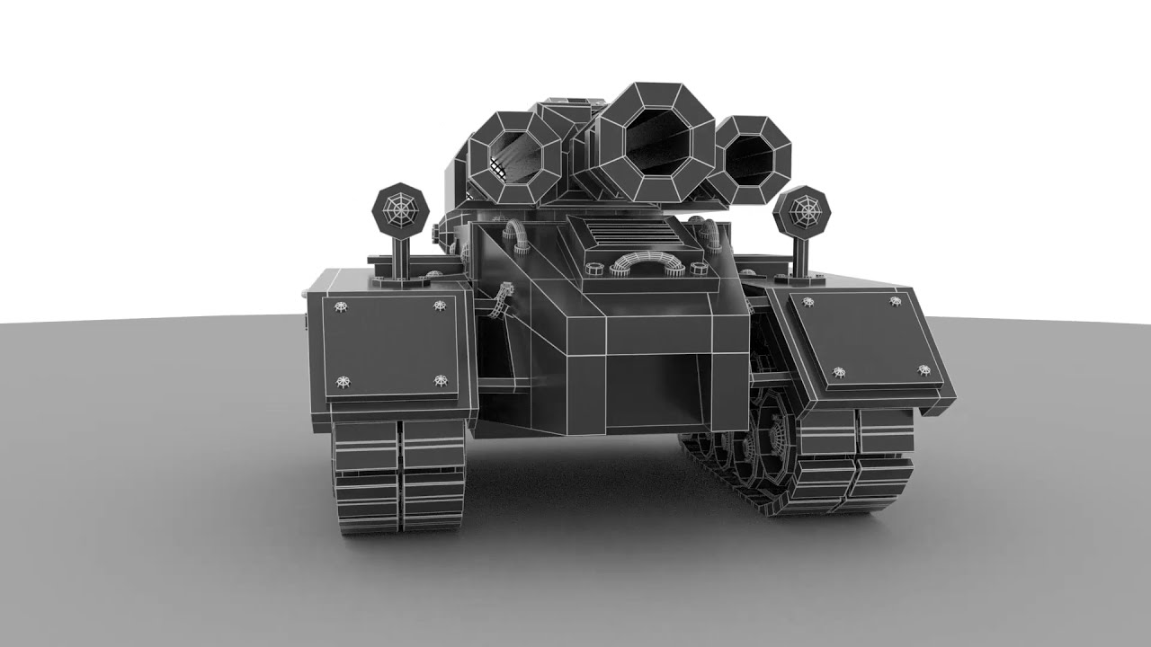 Metal Slug Tank 3D Model (Wireframe)