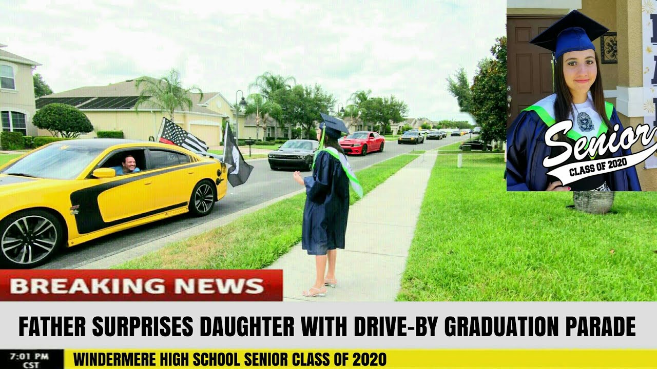 Father Surprises Daughter with Drive-By Graduation Parade