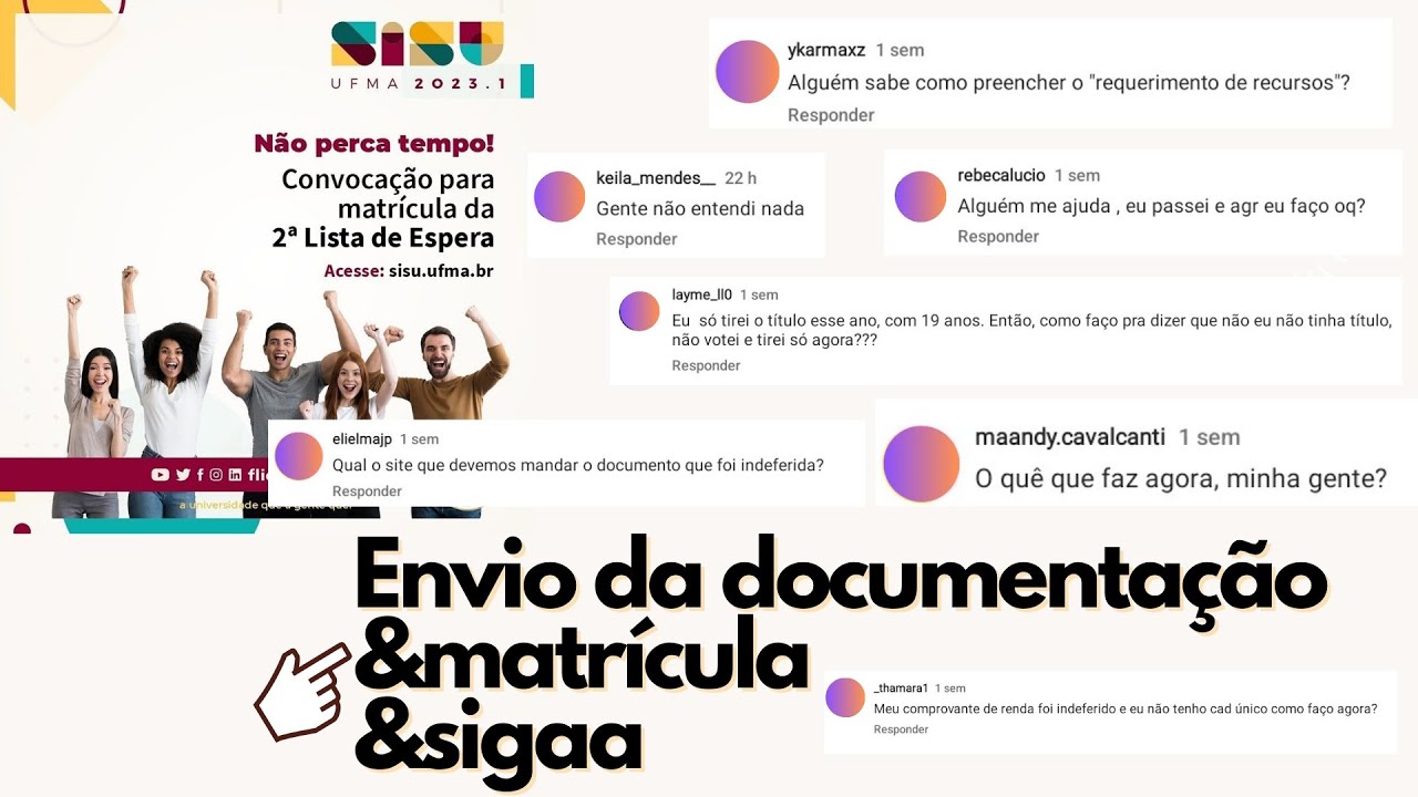 UFMA 2023.1 | Enviando documentação, matrícula e registro no SIGAA.