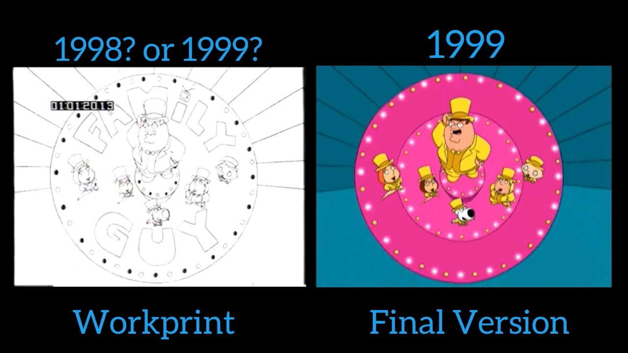Family Guy Intro Theme Song Workprint and Final Version Differences and Comparisons (Lost Media)
