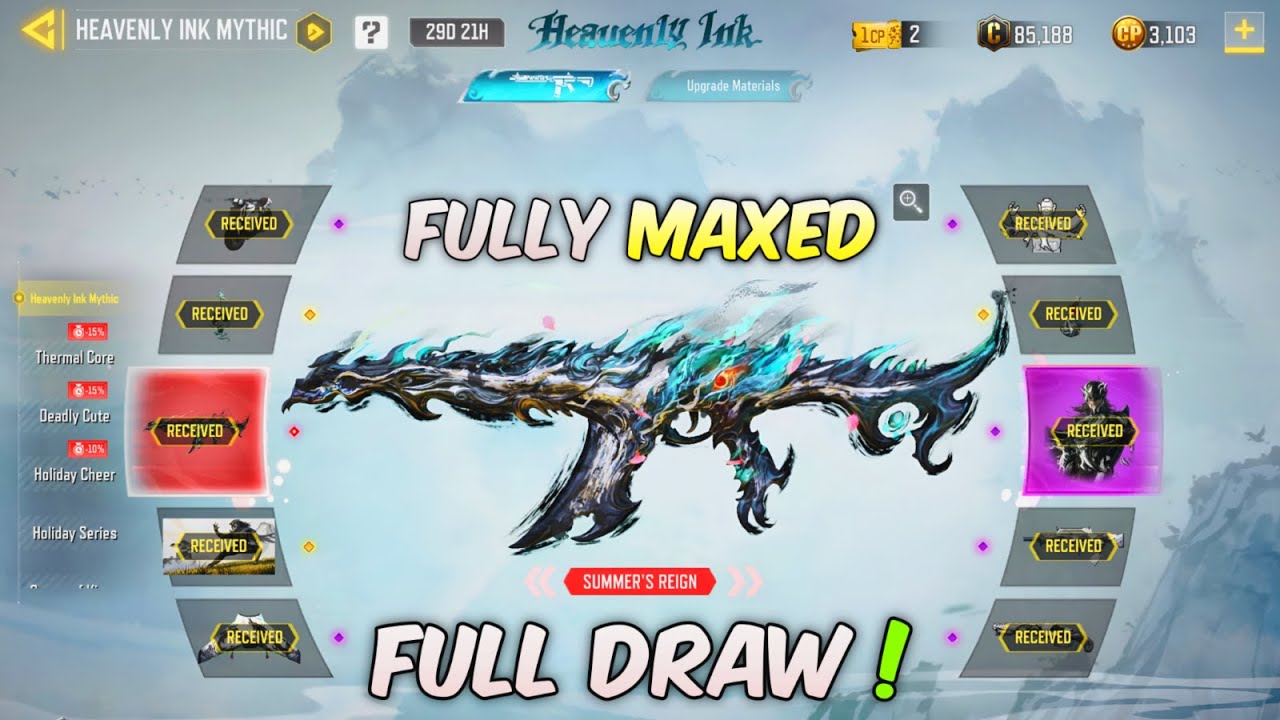 Buying full Heavenly ink mythic draw in cod mobile | Mythic type 19 celestial ink full draw codm