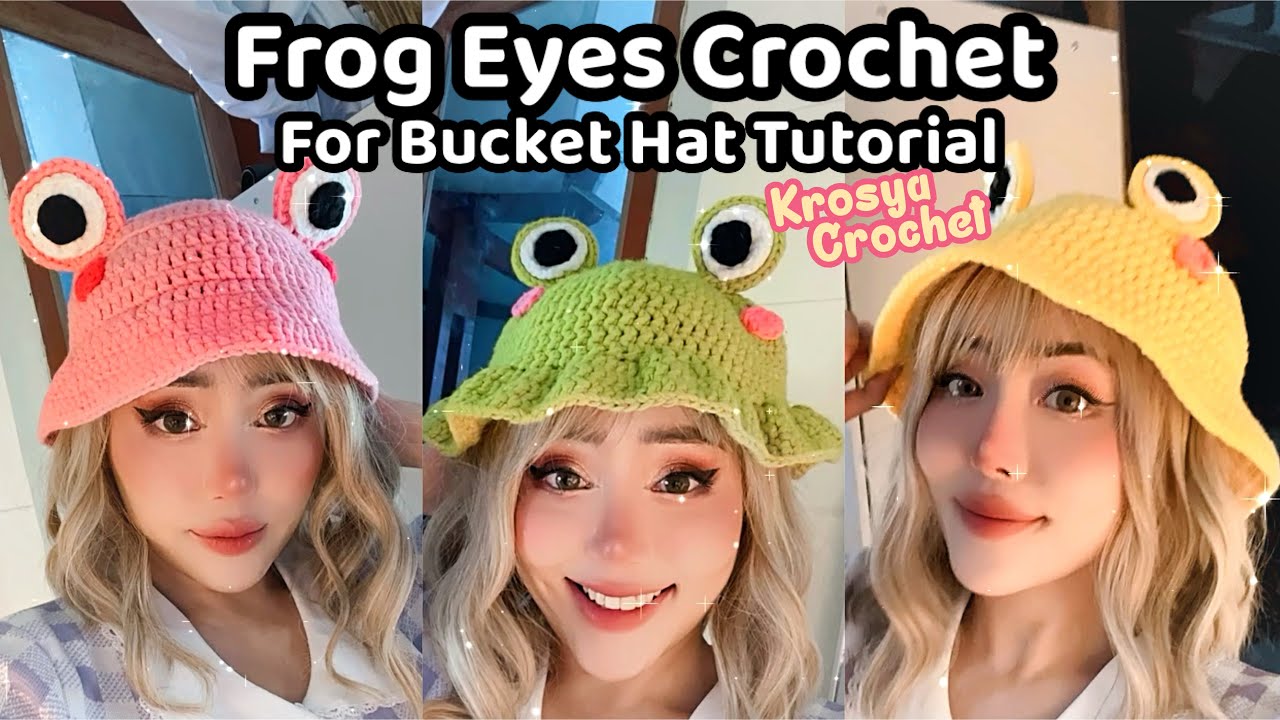 DIY Frog Bucket Hat Eyes Tutorial Krosya Crochet by Janine Intansari
