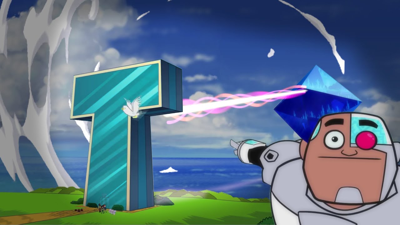 Ramiel Destroys Teen Titans Go Tower - neon genesis evangelion