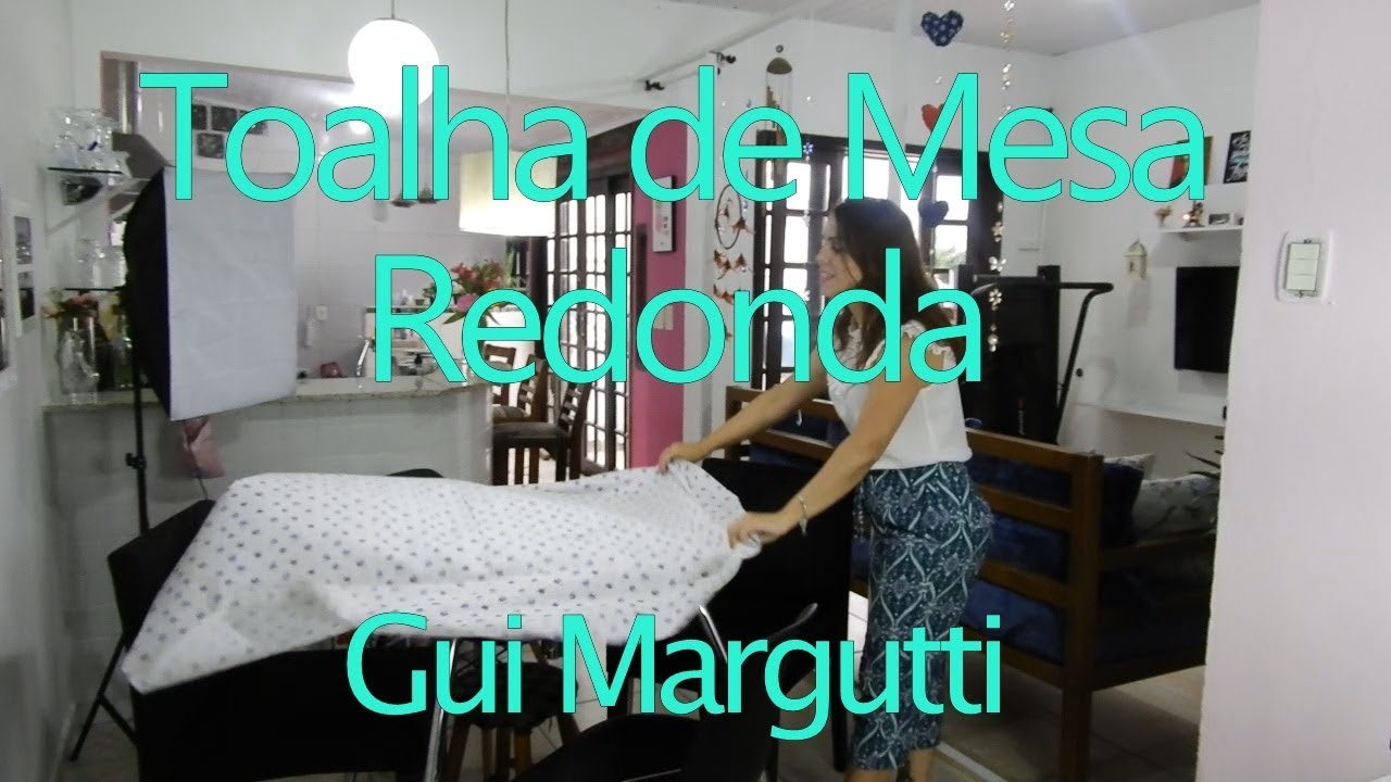 DIY - COMO CORTAR TOALHA PARA MESA REDONDA EM 5 MINUTOS - CORTE FÁCIL E RÁPIDO - CORTE E COSTURA GUI