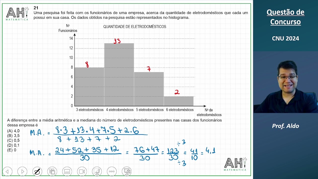 Questão de Concurso - CNU 2024 - Nível Intermediário - 21 - Gabarito D - Estatística