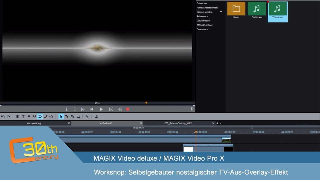 MAGIX - Erstellung eines selbstgebauten nostalgischen TV-Aus-Overlay Effektes