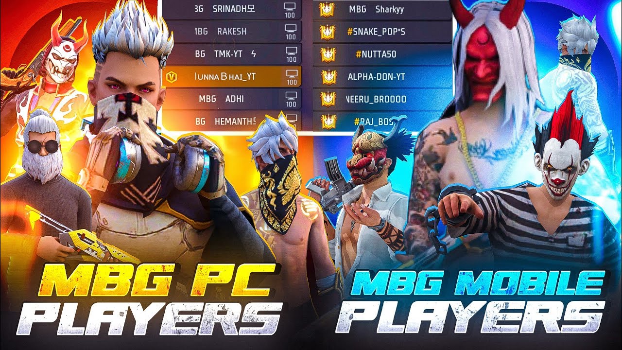 MBG Pc Players 💻 Versus MBG Mobile Players 📱 - Cs Custom Room Telugu 🔥 - Free Fire Telugu - MBG ARMY