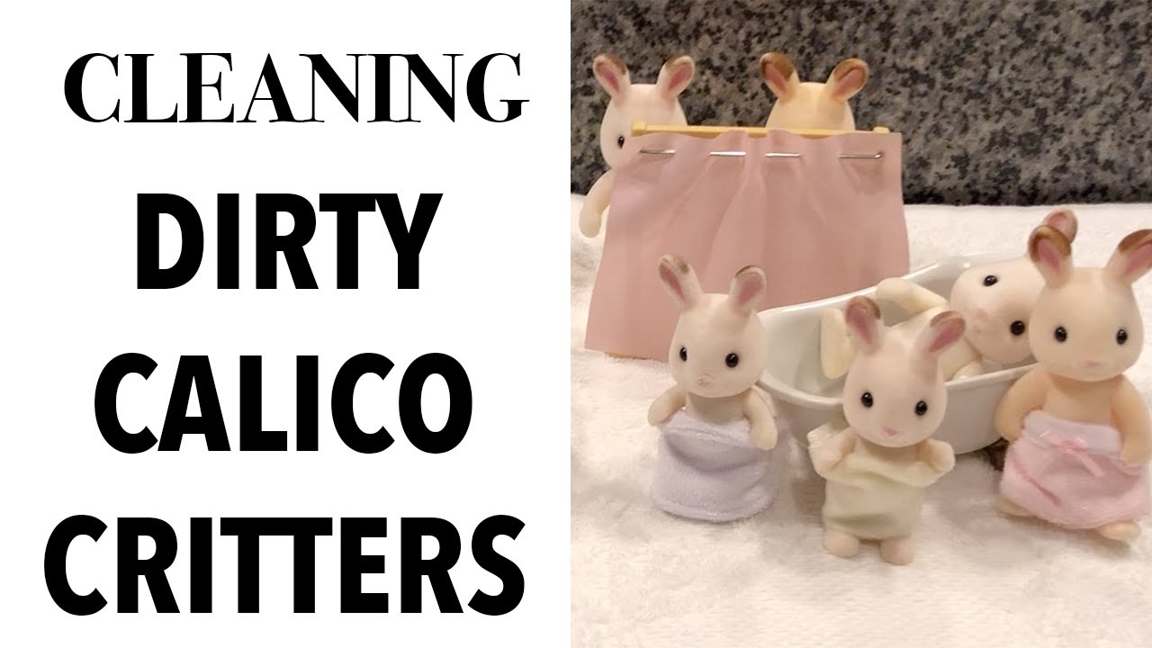 🛁 CLEANING old, dirty Calico Critters Sylvanian Families! A good scrub, and new outfits for some!