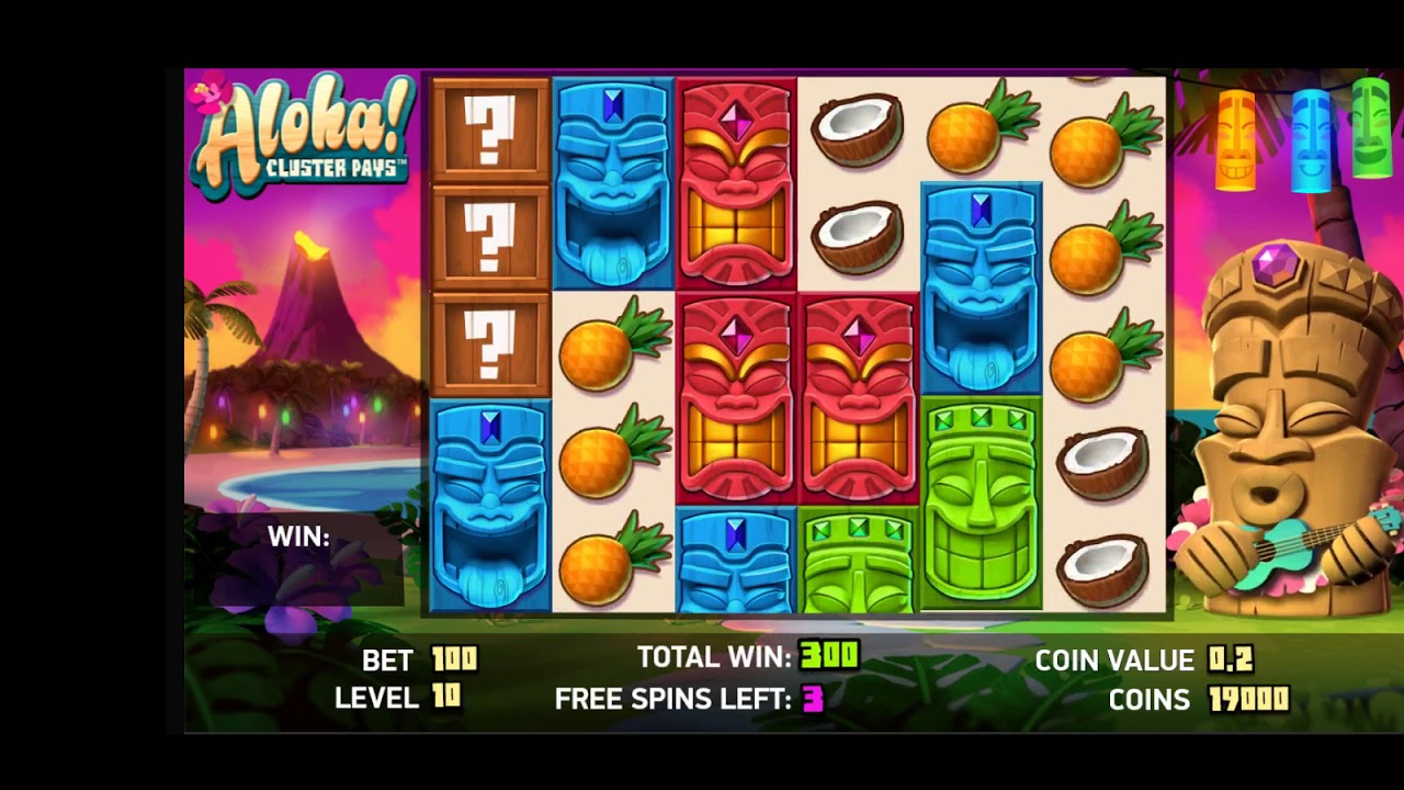 Aloha! Cluster Pays amazing Free Spins (Netent slot machine)