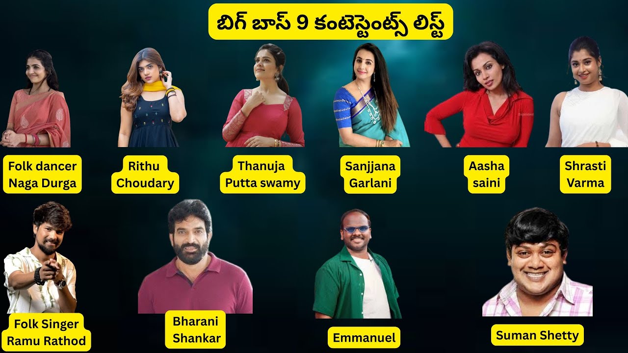 BigBoss 9 Final Conformed Contestants List By Pavan
