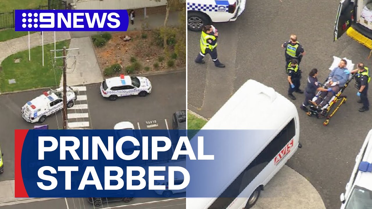 Principal stabbed and Melbourne school in lockdown following staff fight | 9 News Australia