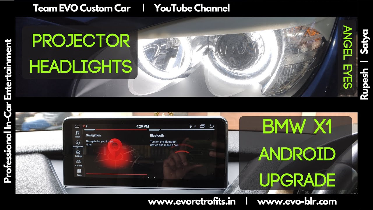 EVO CUSTOM CAR: 2014 BMW X1 e84 EVO FIT android entertainment + projector lights demo by Rupesh