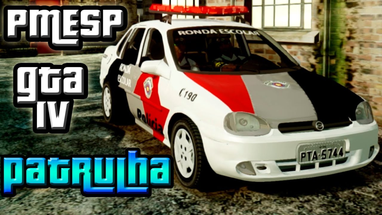 GTA IV: PMESP em patrulha diurna (corsa sedan - ronda escolar)