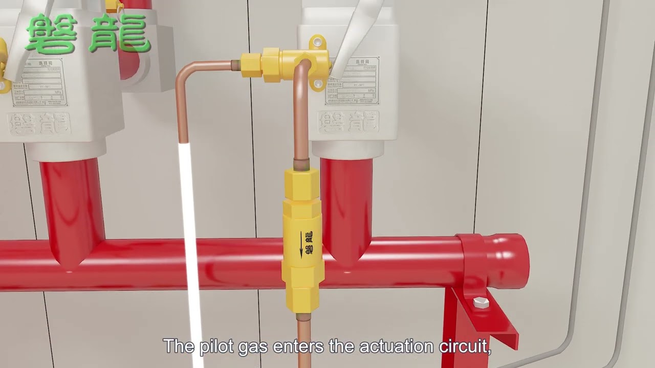 IG100 Inert Gas Fire Suppression System Discharge Demonstration | 3D Animation