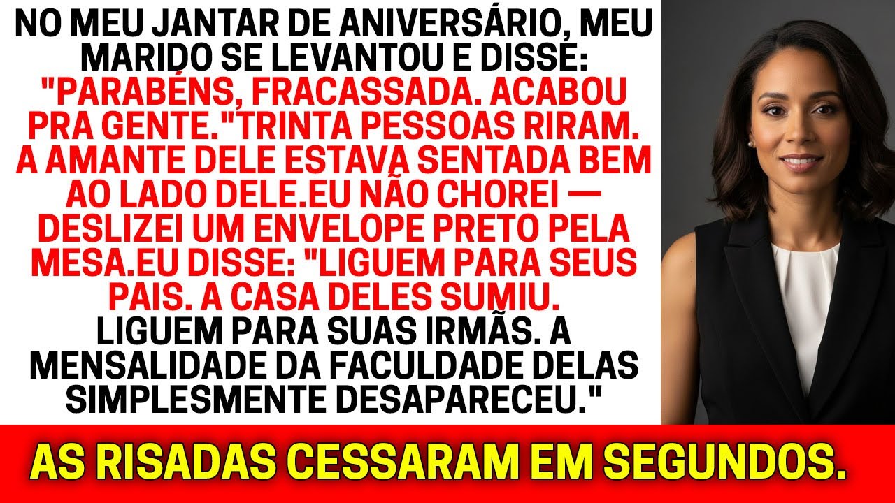 Na minha festa de aniversário, meu marido me brindou eu acabei com o império dele antes da sobremesa