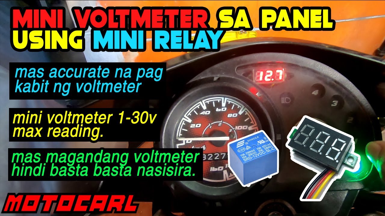 How to install voltmeter sa motor using mini relay