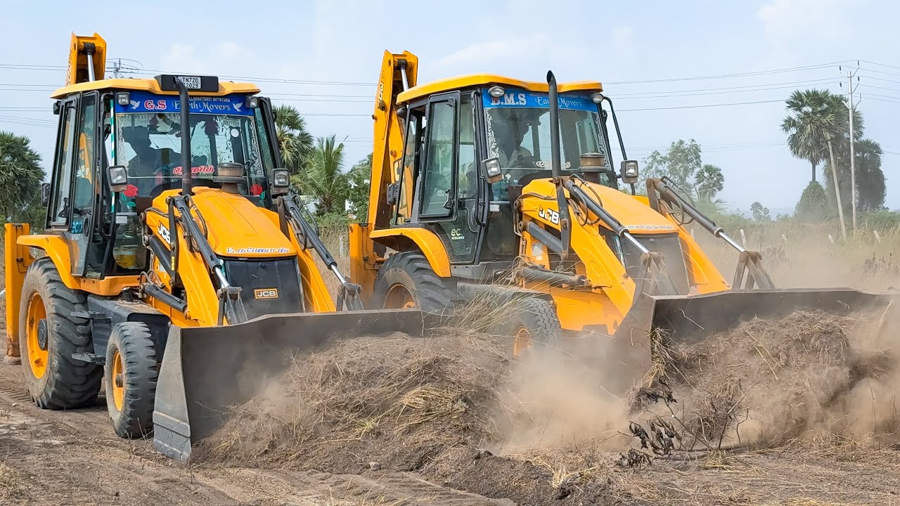 3 JCB 3DX Backhoe Loader Preparing together Big Land for New Agricultural Cultivation | Jcb video