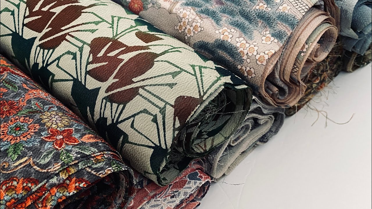 Vintage Japanese Deconstructed Kimono Chirimen Silk Fabrics