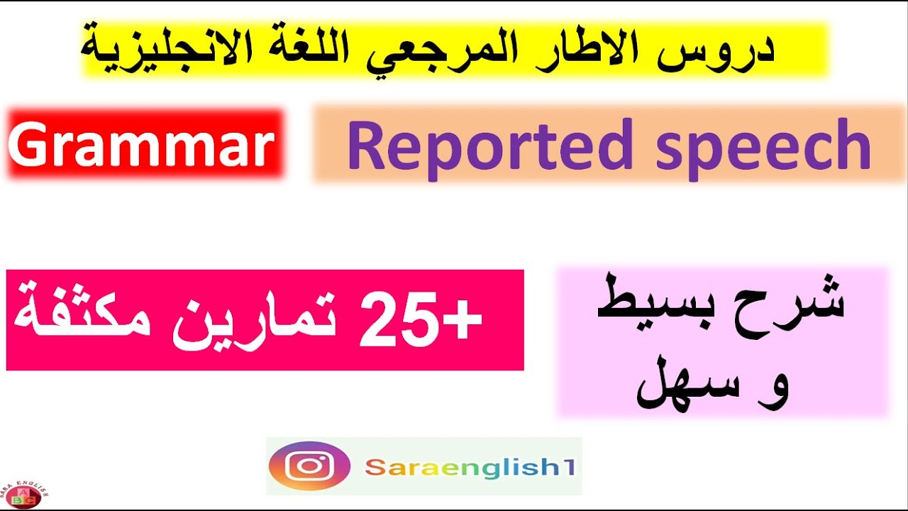 reported speech  الكلام المنقول مراجعة للوطني وفق الاطار المرجعي