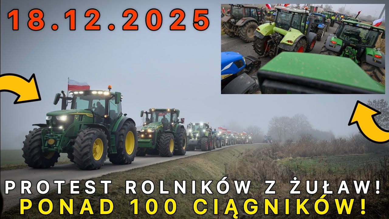 PROTEST ROLNIKÓW Z ŻUŁAW 18.12.2025! 🚧🚜 PONAD 100 CIĄGNIKÓW! 😱 #rolnik #protest #ciagnik #dlaciebie 