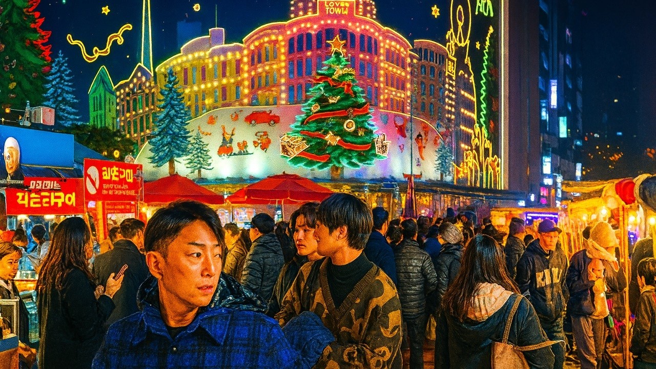 🎄Christmas D-30❄️ The Overwhelming Rush And Holiday Style Of Myeongdong On A Friday Night.