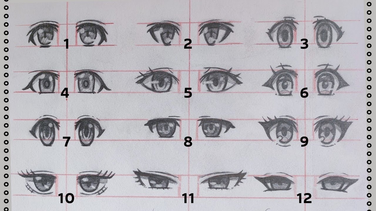How to Draw female ANIME EYES Step by Step | Slow Tutorial for Beginners (No time lapse)