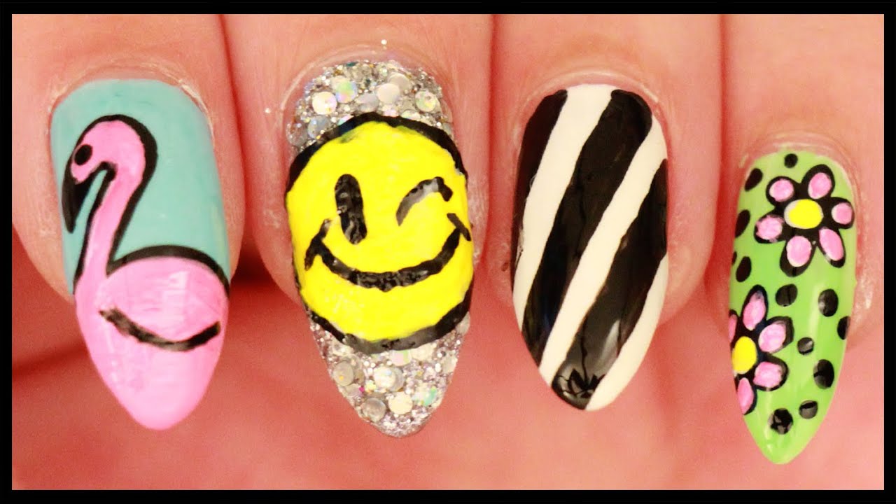 Fun & Colorful Skittle nail art