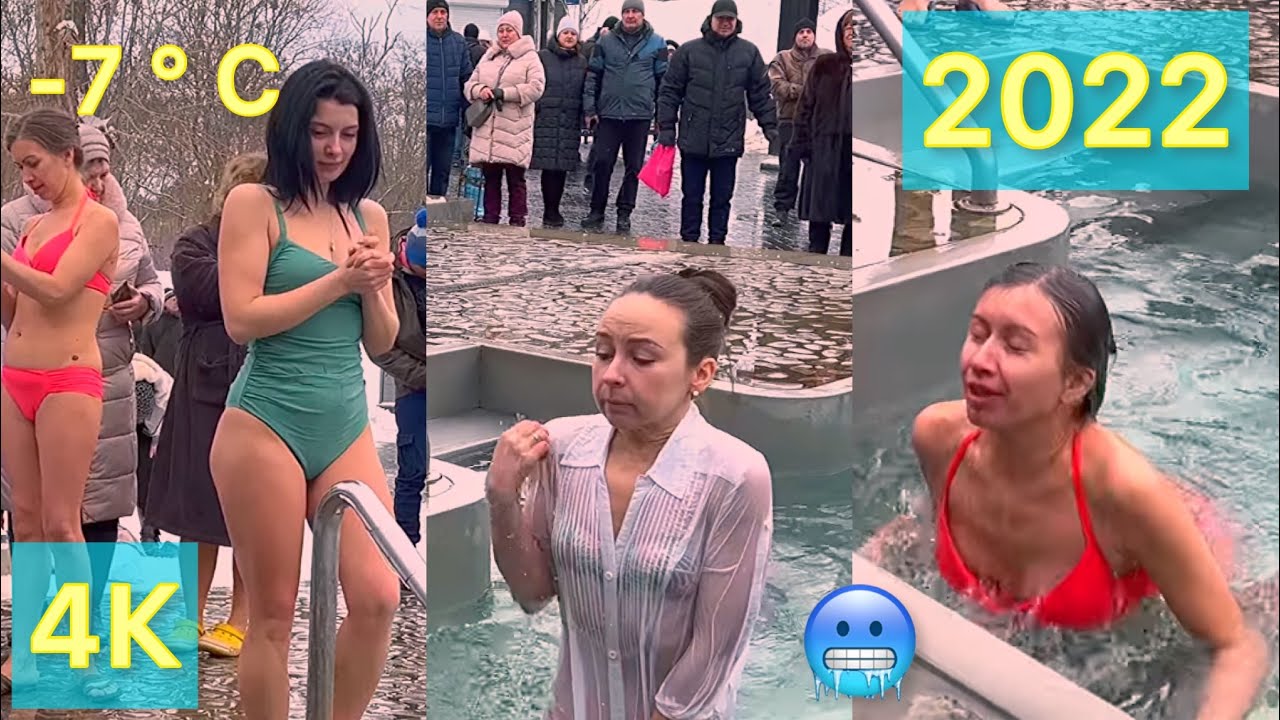 Orthodox Epiphany 🔴 Cute Lady&rsquo;s 😻on Ice Bath🥶 2022