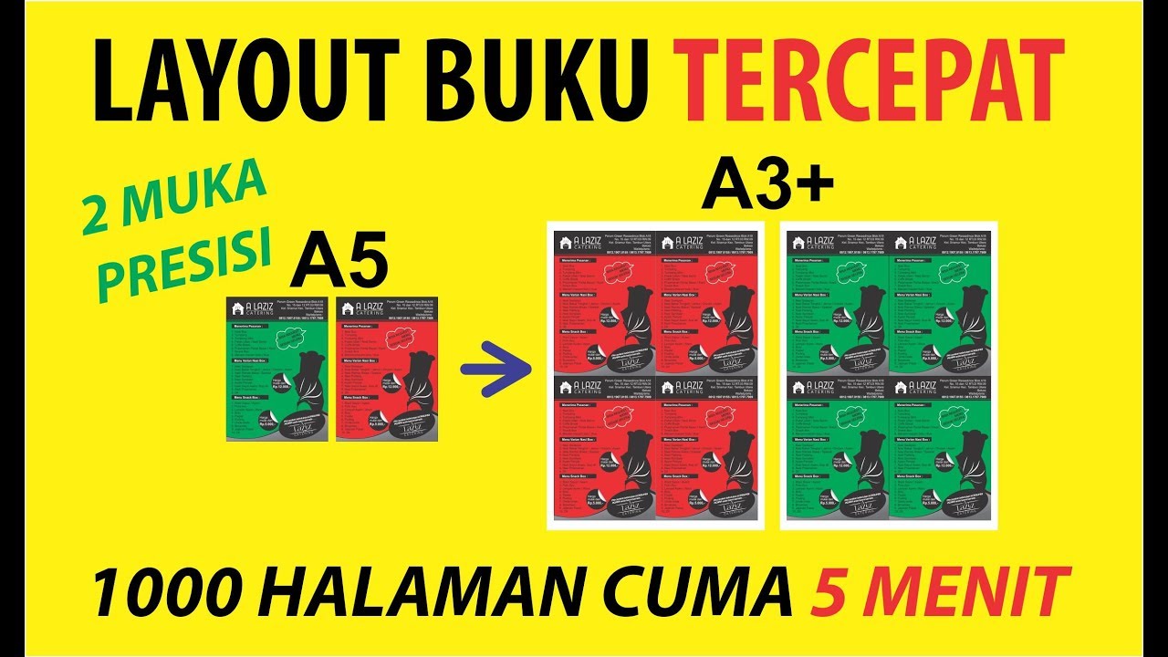 CARA LAYOUT BUKU 2 MUKA TERCEPAT