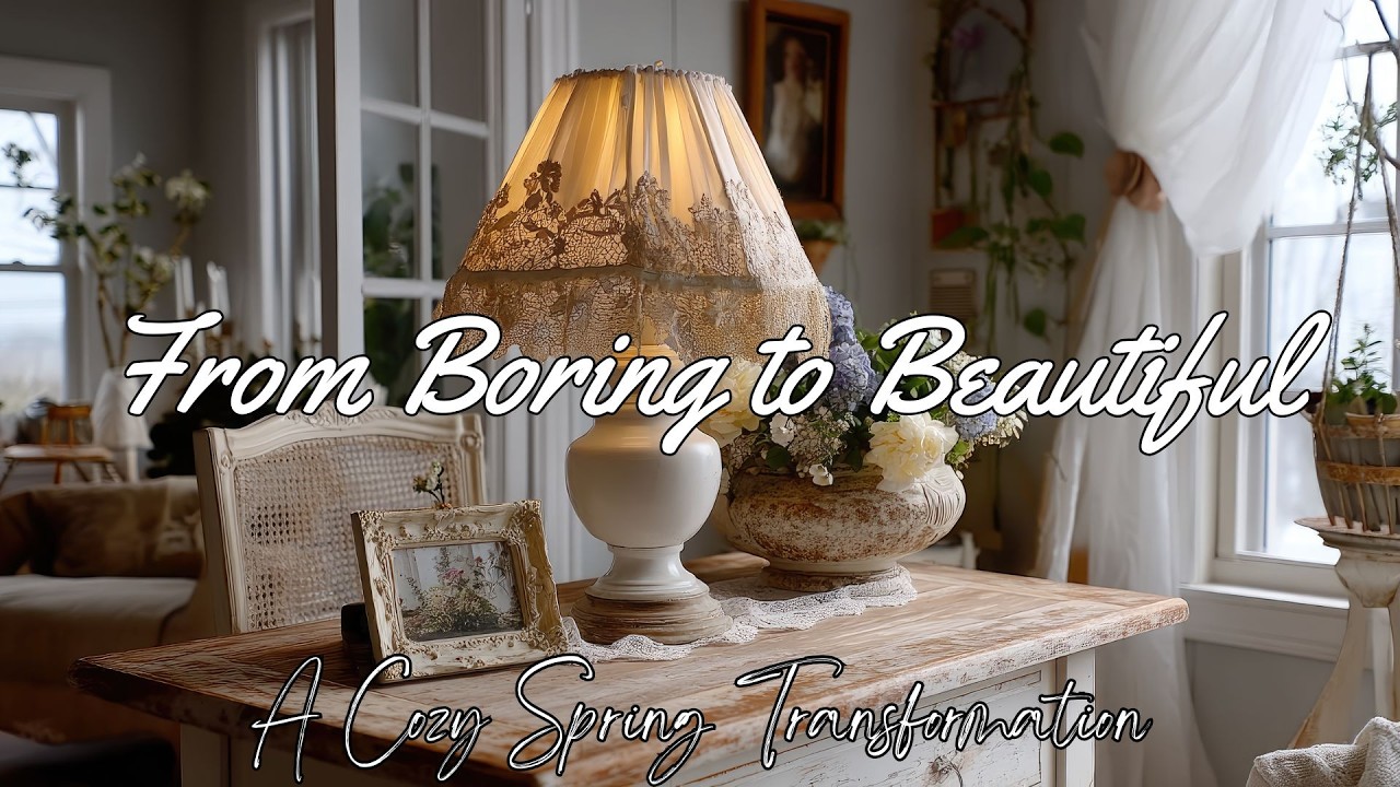 Thrift Shopping + Elegant DIY Crafts | Turn a Boring Room into a Cozy Spring Farmhouse Retreat