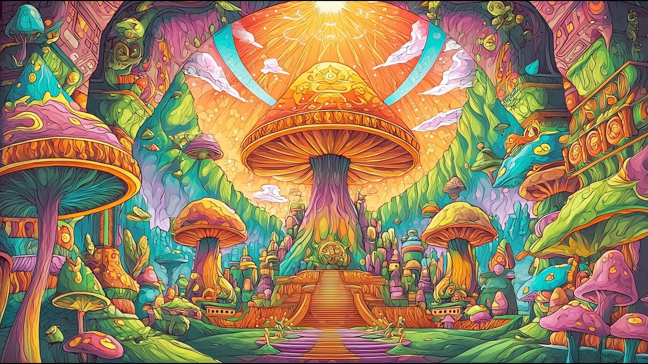 Psy Dub Visual Trip | Tripping Into the Magic Mushroom Temple | Psychedelic Art | PsyDub Mix 2025