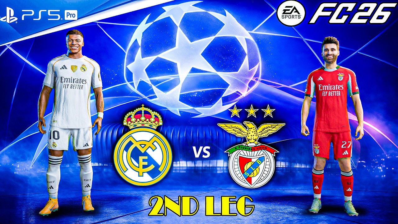 FC 26 - Real Madrid Vs Benfica - 2nd LEG - UEFA UCL Match - Round of 32 Match- PS5™ Pro [4K60]