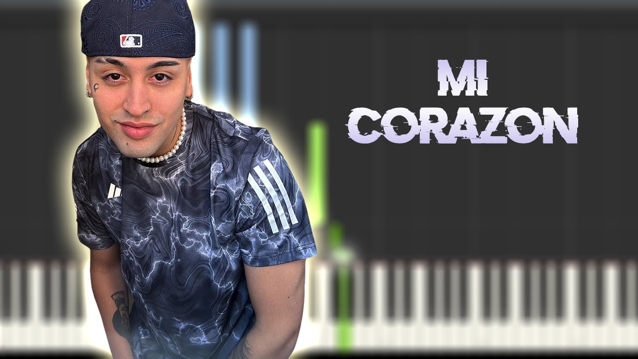 Tiago PZK - Mi Corazón | Instrumental Piano Tutorial / Partitura / Karaoke / MIDI