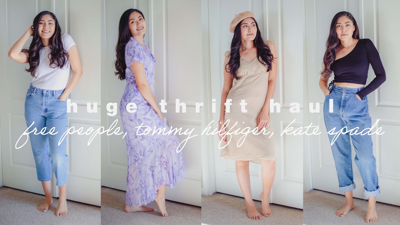 HUGE Try On Thrift Haul | Free People, Tommy Hilfiger, Kate Spade, Levis, & more!