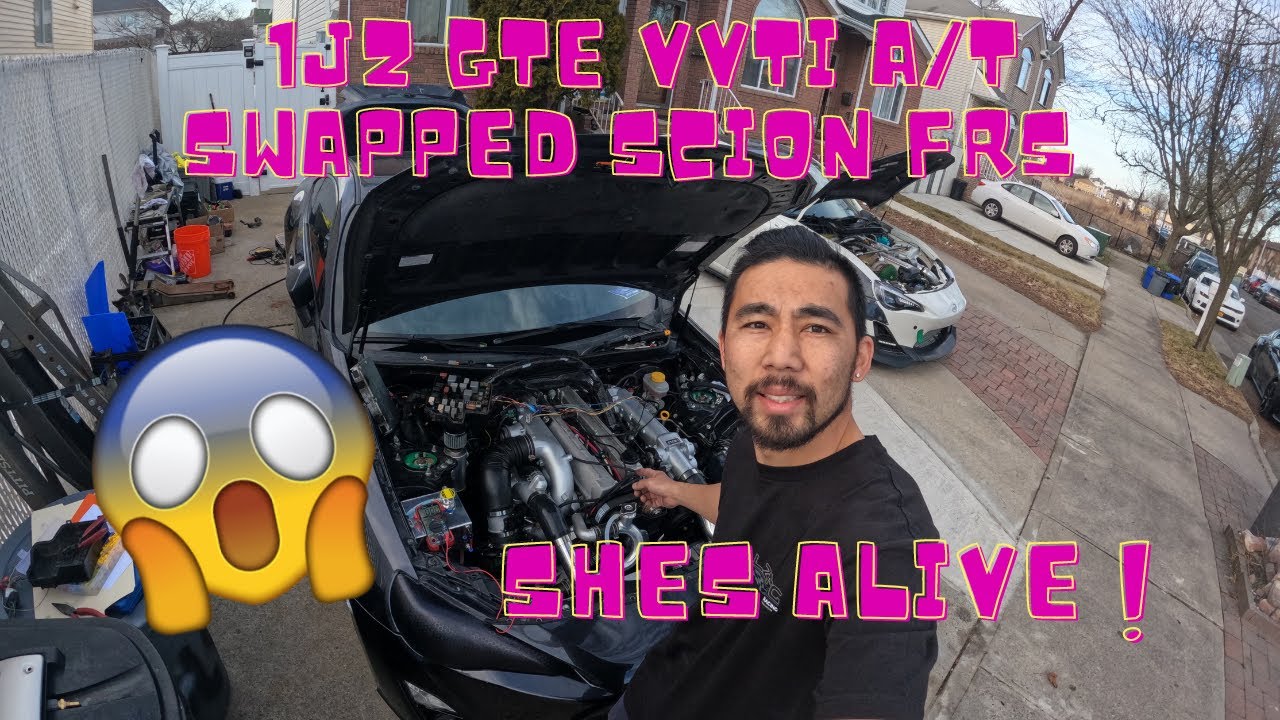 Scion Frs 1jz Gte Auto swap - 1St Fire UP SHES Alive !!! #gt86 #2jz #1jz #supra #brz