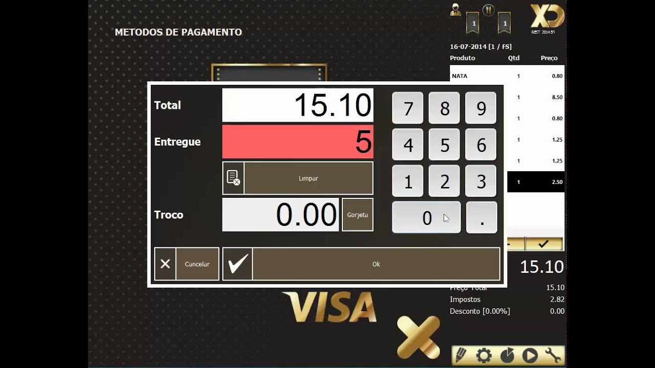 Como Activar ou remover a opção TROCO no XD