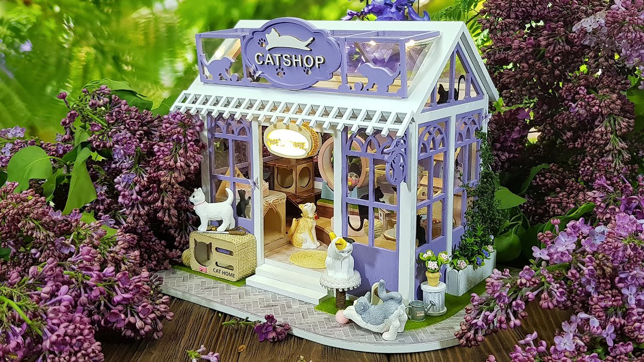 DIY miniature dollhouse kit - Heart's whisper series - Kitten paradise cat shop